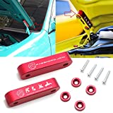 Xotic Tech JDM Front Hood Vent Space Riser Spacer Modification Kit, Aluminum Alloy Billet Compatible with Honda Civic CRX, Acura Integra (Red)