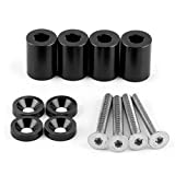 Hood Raisers, Aluminum Alloy Bonnet Raisers Hood Vent Spacers Screws Kit Modified Parts for Car(Black)