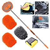 ANUINIT Car Wash Brush with Long Handle 62" Microfiber Car Wash Brush Car Wash Kit, Soft Car Wash Mop Car Wash Mitt Scratch-Free Car Washing Kit Car Cleaning Supplies for Truck RV Boat SUV Pickup Bus