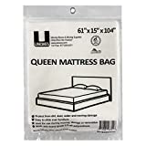 uBoxes Queen Mattress Clear Plastic Poly Covers, 61 x 15 x 104 inch, Heavy Duty 2 mil, 1 Pack