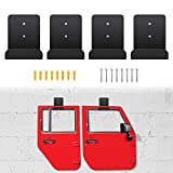 Sunluway Door Hanger Removable Wall-Mounted Door Storage Rack Bracket Fit for 1956-2020 Jeep Wrangler CJ YJ TJ LJ JK JKU JL JLU & 2021 Jeep Gladiator JT (Set of 4 Hangers)