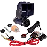 AOLIHAN Air Horn 12V 150DB Loud Train Horn kit for Car Truck Motorcycles,Boat Airhorn Loud Truck Horn (blue horn with wire and button, 12v)