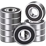 DEEPDREAM 10 Pcs 6204-2RS Double Rubber Seal Bearings 20x47x14mm, Pre-Lubricated and Stable Performance and Cost Effective, Deep Groove Ball Bearings.