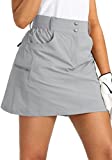 Viodia Golf Skorts Skirts for Women with Pockets Women's High Waist Hiking Skirt Athletic Tennis Skort for Summer Casual Light Grey