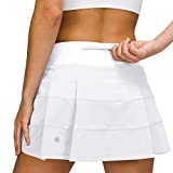 MCEDAR Athletic Tennis Golf Skorts Skirts for Women with Pocket Workout Running Sports Pleated Skirts Casual White/6