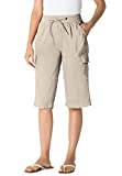 Woman Within Women's Plus Size Convertible Length Cargo Short - 20 W, Natural Khaki Beige