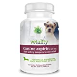 Vetality Canine Aspirin for Dogs | Fast Pain Relief | Small to Medium Dogs | Liver Flavor | 75 Chewable Tablets