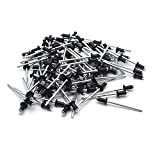 Antrader 1/8" x 1/4" Aluminium Blind Rivets Pull Rivets Rivets Core Decoration Pop Rivets for Furniture Assortment Kit Pack of 100 Black