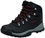 Columbia womens Newton Ridge Plus Waterproof Hiking Boot, Black/Poppy Red, 7.5 US