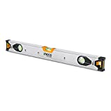 INGCO 24 INCH Magnetic Spirit Level with Powerful Magnets Rubber Shockproof include 3 Easy-Read Level Bubbles HSL38060M