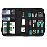 Gaobige Network Tool Kit for Cat5 Cat5e Cat6, 11 in 1 Portable Ethernet Cable Crimper Kit with a Ethernet Crimping Tool, 8p8c 6p6c Connectors rj45 rj11 Cat5 Cat6 Cable Tester, Punch Down Tool