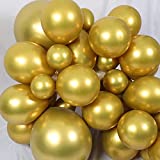 125pcs Chrome Metallic Gold Balloons 18Inch 12Inch 10Inch 5Inch Metallic Gold Balloons Thick Gold Latex Balloons For Party Decorations Baby Shower Bridal Shower Wedding Engagement Anniversary Christmas Festival