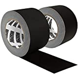 3 Inch Black Gaffers Tape - 2 Pack - 30 Yards per Roll Wide Gaff - Bulk Set Gaffer Roll Refills Case. Multi Pack Matte Cloth Fabric for Stage Sets, Photography, Filming, Production Equipment