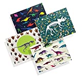Twigs Paper - Dinosaur Note Card Set - 12 Blank Cards (5.5 x 4.25 Inch) With Envelopes - Great for Kids - Birthdays - Eco Friendly Stationery - Made In USA From Sustainable Materials (Set of 12)