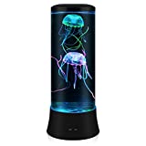 EDIER LED Fantasy Jellyfish Lava Lamp - Round Real Jellyfish Aquarium Lamp - 7 Color Setting Jellyfish Tank Mood Light - Jellyfish Tank Decorations for Home Office Decor Great Gifts for Kids