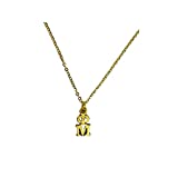 Gold Phi Mu OM Sorority Lavaliere Necklace, 18 inch chain