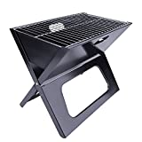 YSSOA 20 Portable Grill Charcoal Barbecue Grill, Folding Grill Notebook Shape, Detachable Collapsible, Mini Tabletop Camping Grill BBQ, Black