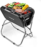 COWEKAI Portable Charcoal Grill Folding Barbecue Grill Outdoor Stainless Steel Grill for Outdoor Picnic Patio Backyard Foldable BBQ Grill for Camping Cooking