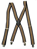 Melo Tough mens suspenders x style suspenders with durable clip (French Grey)
