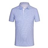 EAGEGOF Men's Shirt Golf Polo Shirt T Stretch Tech Breathable Short Sleeve Tshirts Regular Fit M (Blue Houndstooth)