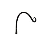 Achla Designs TSH-05 Upcurled, 12-inch Wrought Iron Wall Bracket Hook, Black