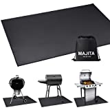 MAJITA Under BBQ Grill Mat for Outdoor Charcoal, Flat Top, Smokers, Gas Grills Propane Grill Large 6042 Inch. Fireproof Mat Protector Deck Patio Grass, Reusable Fire Pit Mat