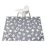 Baby Splat Mat for Under High Chair, Waterproof and Washable Splat Mat, Large Splat Mat, Portable Splash Mat and Table Cloth ,43" x 43" (Alphabet)