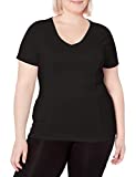 Fit for Me by Fruit of the Loom Women's Plus Size Breathable Shirred T-Shirt, Black, 1X