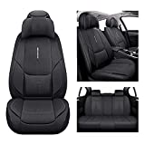 NS YOLO Leather Car Seat Covers, Faux Leatherette Automotive Vehicle Cushion Cover for Cars SUV Pick-up Truck Universal Fit Set for Auto Interior Accessories