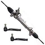 Detroit Axle - Complete Power Steering Rack and Pinion Assembly + Outer Tie Rods Replacement for 2003-2008 Toyota Corolla - 3pc Set