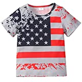 Little Boys 4th of July T-Shirt American Flag Shirts Toddler Kids Patriotic Shirt Short Sleeve USA Flag Stripe Star Tee Tops