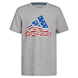 adidas boys Short Sleeve Usa Proud Heather Tee T Shirt, Medium Grey Heather, Medium US