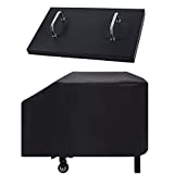 EasiBBQ 5003 Hard Cover for Blackstone 28" Griddle, and 1529 Heavy Duty Grill Cover for Blackstone 28" Griddle, Black