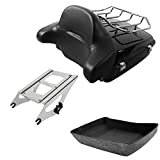 XFMT Chopped Tour Pack Trunk Backrest Two Up Rack Compatible with Harley Touring 2014-2023