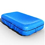 Reinmoson Inflatable Pool Cover Fits Pool Under 150" H x 72" W, 20s Easy Set, Built-in Elastic & Adjustable Cord Rectangular Swimming Pool Cover for Metal Frame Pool and Blow Up Pool