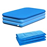Rectangular Pool Cover,120 in. x 72 in. 10ft x 6ft Rectangle Inflatable Swimming Pool Cover,Dustproof Outdoor Paddling Family Pools Protector with Adjustable Draw Strings
