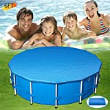Round Pool Cover, Swimming Pool Cover Fits Diameter Size 6ft(72in) Above Ground Pool Round Inflatable Pool Cover Frame Pool Covers Protector(183cm) Dustproof Rainproof Waterproof