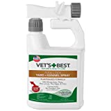 Vet's Best Flea and Tick Yard & Kennel Spray - Dog Flea Spray that Kills Fleas, Mosquitoes, & Ticks - Plant-Based Ingredients - Plant Safe Ready-to-Use Hose Attachment - 32 oz