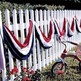 American Flag Patriotic Scarf / Banner Red White Blue Cotton - 30 feet x 24 inches