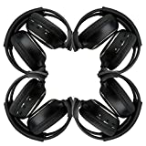 4 Pack of Two Channel Folding Universal Rear Entertainment System Infrared Headphones Wireless IR DVD Player Head Phones for in Car TV Video Audio Listening