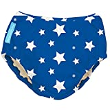 Charlie Banana Baby Reusable and Washable Swim Diaper for Boys or Girls, White Stars Blue, X-Large