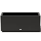 Veradek Metallic Series Indoor/Outdoor Long Box Planter (16.25" H x 15" W x 38" L, Black)