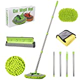 62" Car Wash Mop Kit, Car Wash Brush with Long Handle Stainless Steel Pole, Car Wash Kit Car Detailing Kit Car Wash Mop Mitt Car Cleaning Supplies Kit for RV Cars SUV Trucks and Bus (Green)