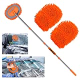 ANUINIT Car Wash Brush with Long Handle 62"/18" Microfiber Car Wash Brush,Soft Car Wash Mop Car Wash Mitt Scratch-Free Car Wash Kit,Flexible Rotation Car Washing Brush for Truck RV SUV Pickup Bus