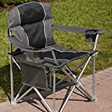LivingXL by DXL Heavy Duty Portable Chair | Outdoor Lawn or Beach Chair with 500 lb Max Capacity, Lightweight Folding Frame (Black)