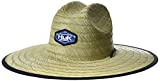 HUK Men's Standard Camo Patch Straw Wide Brim Fishing Hat + Sun Protection, Ocean Palm-Sargasso Sea, One Size