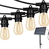 Solar String Lights Outdoor Waterproof LED Shatterproof 100FT Heavy Duty Outdoor String Light Solar Powered with 30 Plastic Hanging S14 Edison Bulbs Solar Light Balcony Fence Patio Light String Lights