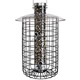 Droll Yankees Domed Cage Sunflower Seed Bird Feeder, 6 Feeding Ports, 20-Inch, Black