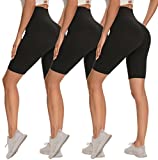 syrinx 3 Pack Biker Shorts for Women  8" Buttery Soft High Waisted Tummy Control Workout Yoga Running Athletic Shorts