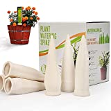 Slow Seep White Terracotta Vacation Plant Waterer 6 Pack Wine Bottle Watering Stakes Plant Watering Devices Plant Watering Spikes Self Watering Devices for Large Indoor Outdoor Plants